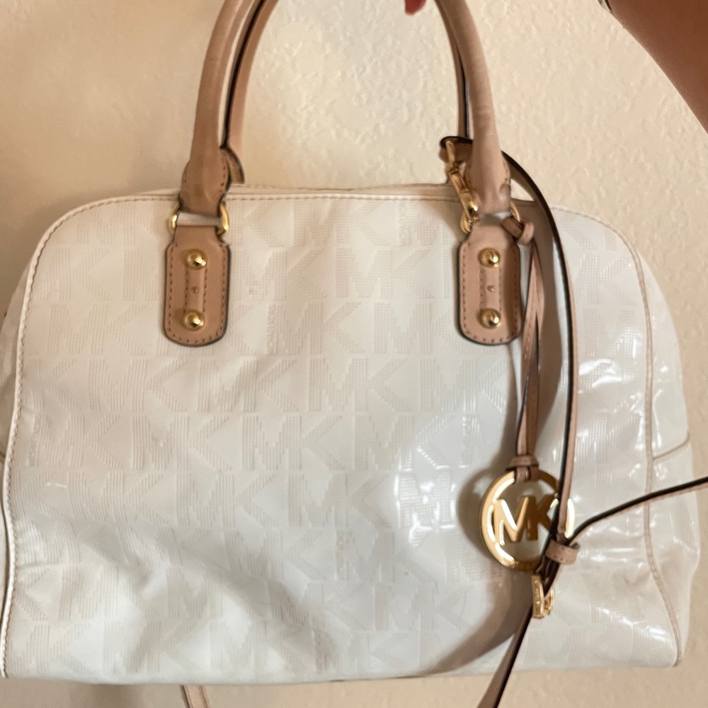 Michael Kors white and nude purse